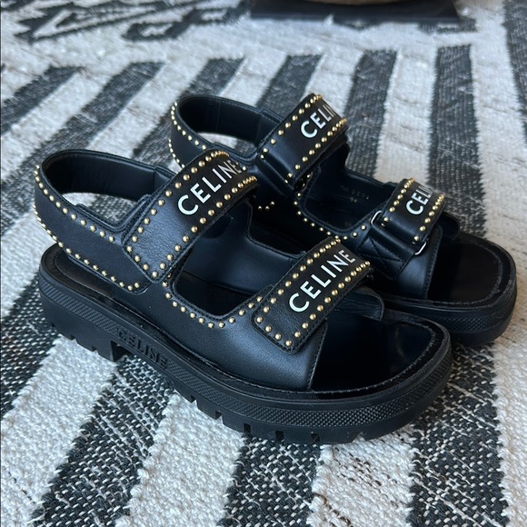 Celine studded Black Sandals - Picture 1 of 8